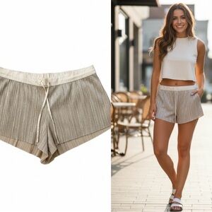 Victoria's Secret Metallic Gold Pleated Lounge Shorts M